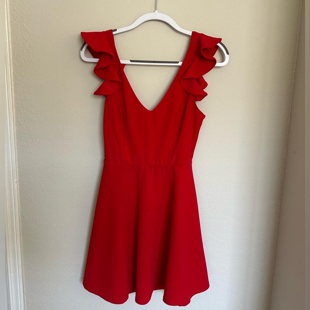 Altar’D State Mini Ruffled Red Dress